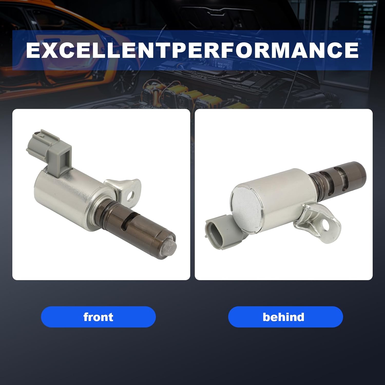 2 pcs Variable Valve Timing (VVT) Solenoid Valve Compatible with Escape 2013-2019, Fusion 2013-2020, Transit Connect 2014-2016, Fiesta 2011-2019, 1.5L 1.6L Replacement 916-722, 916-723