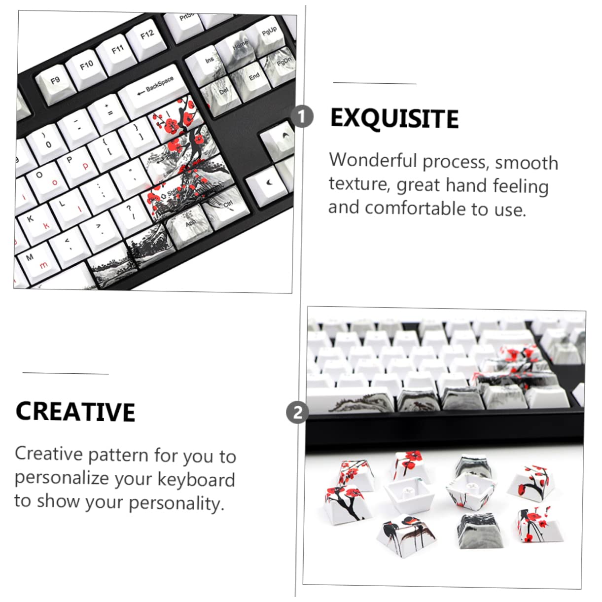Keycap per Tastiera Meccanica 128 Pezzi Pbt Ricambio | Superficie Liscia, Uso Confortevole, Set 1 Confezione, Accessori per PC