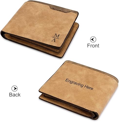 Miniatura 8 de Lovejewelry Carteras personalizadas para hombres, cartera de piel grabada con fotos para papá e hijo, Style 6, Vintage