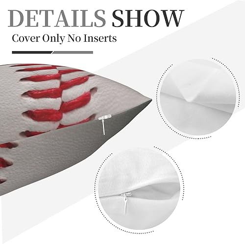 Miniatura 6 de Funda de almohada cuadrada y acogedora de béisbol, moderna, neutra, decoración del hogar, para sala de estar, sofá, automóvil, 18 x 18 pulgadas