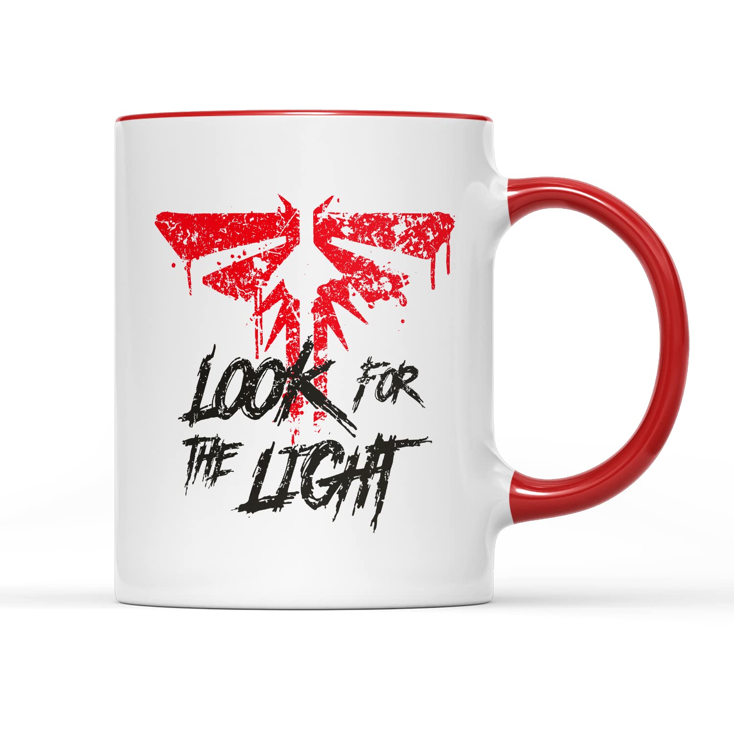 SmartyPants Look for The Light Mug Tea Coffee Cup - Fireflies Symbol Game Inspired Gamer Console Ellie Joel Post-Apocalyptic TV Action Survival Horror Gifts Presents (Red