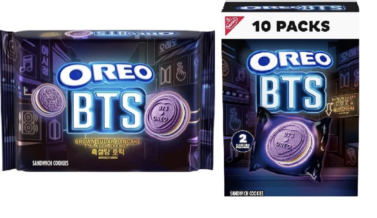 Oreo Sandwich Cookies Variety Set - 2 packs (BTS Brown Sugar Pancake 10.68oz & Snack Pack 10ct)