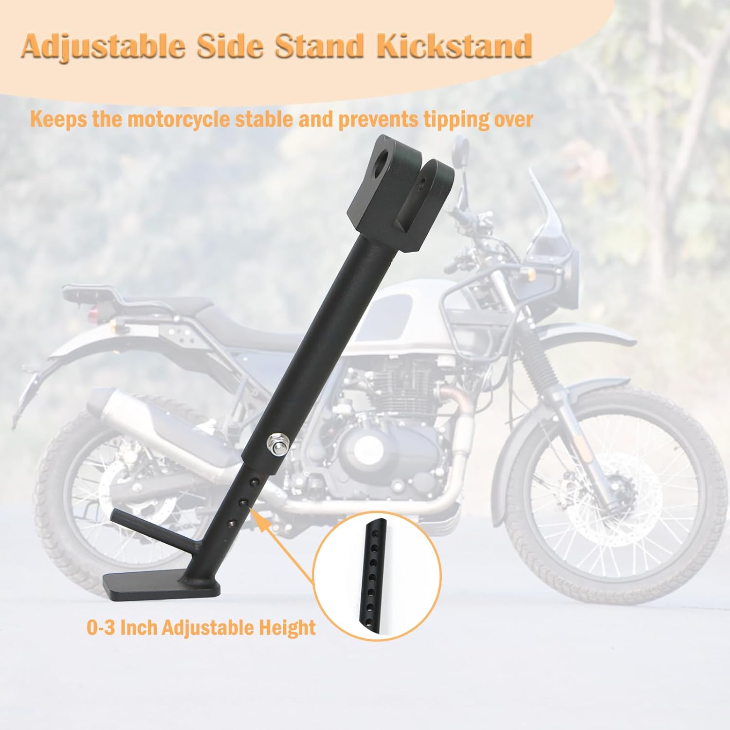 3 inches Adjustable Kickstand Sidestand Compatible with Royal Enfield Himalayan & Scram 411 2023-2024 Adjustable Side Stand Kickstand