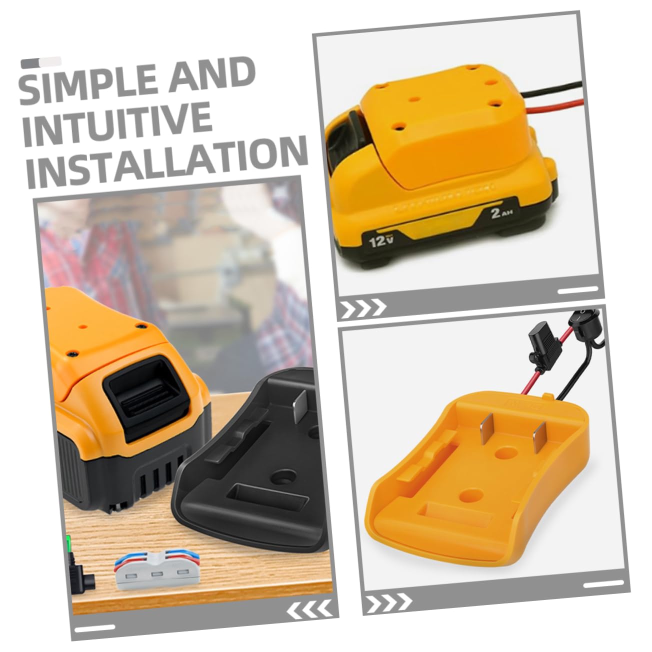 SHINEOFI Adattatore Per Batteria Da 4 Pezzi Convertitore Per Caricabatteria Adattatore Di Alimentazione Connettore Fai Da Te Alimentatore Per Batteria Convertitore Di Alimentazione