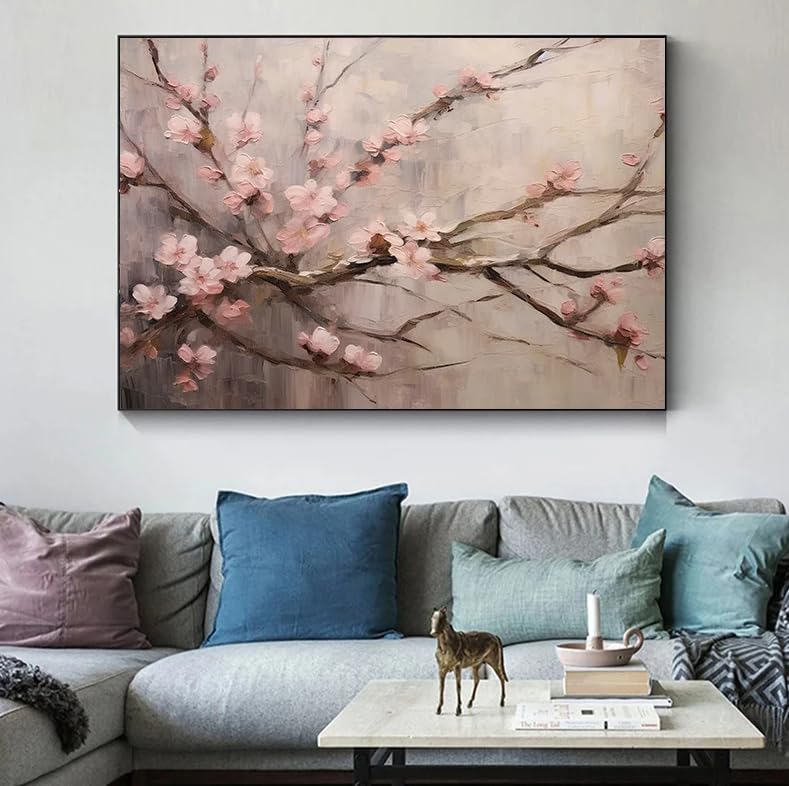 Affiche florale fleur de cerisier sur toile pour raviver un mur blanc vide
