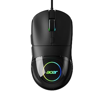acer Titan X Wired Gaming Mouse | A725 Sensor | 7200 DPI | 125Hz Polling | 13 RGB Modes | 20G Acceleration | 60 in/s Tracking | 1.5M Braided Cable | Durable 3M Click Switches | PC/Laptop Compatible