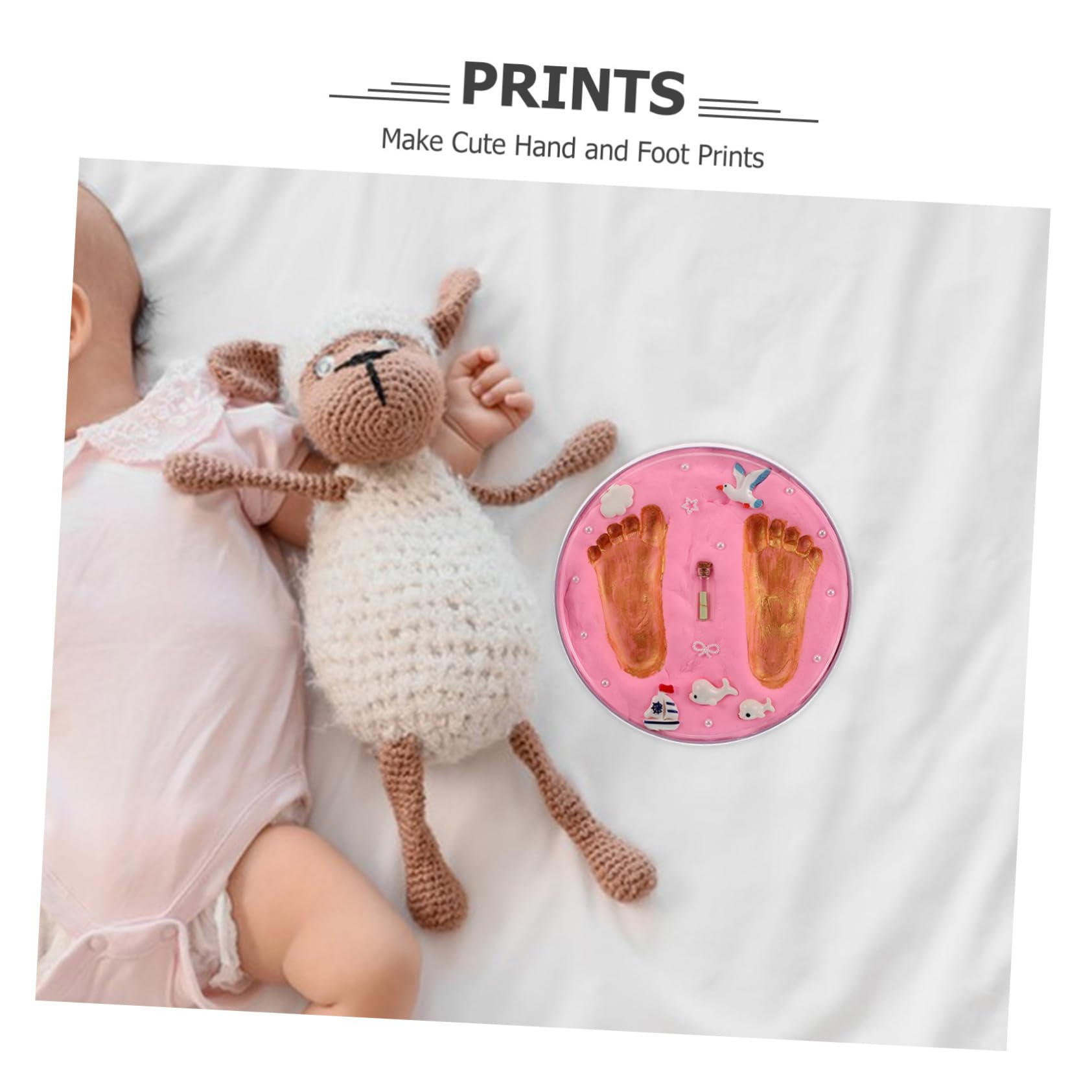 Abaodam Kit de Huellas de Recién Nacidos, Recuerdo para Ñiño, Fácil de Usar, Impresiones Claras y Detalladas, para Baby Shower y Regalos de Nacimiento | Impresiones Claras y Detalladas, Fácil de Usar, para Baby Shower y Presentes, Pensado para Nuevas Mamá