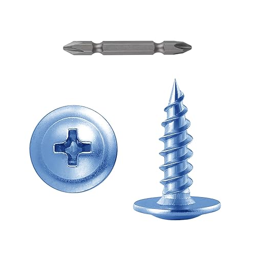 Miniatura 23 de Tornillos para madera de cabeza segmentada Phillips, metal autorroscante rápido, 100 unidades, de 2 pulgadas, #10, negro