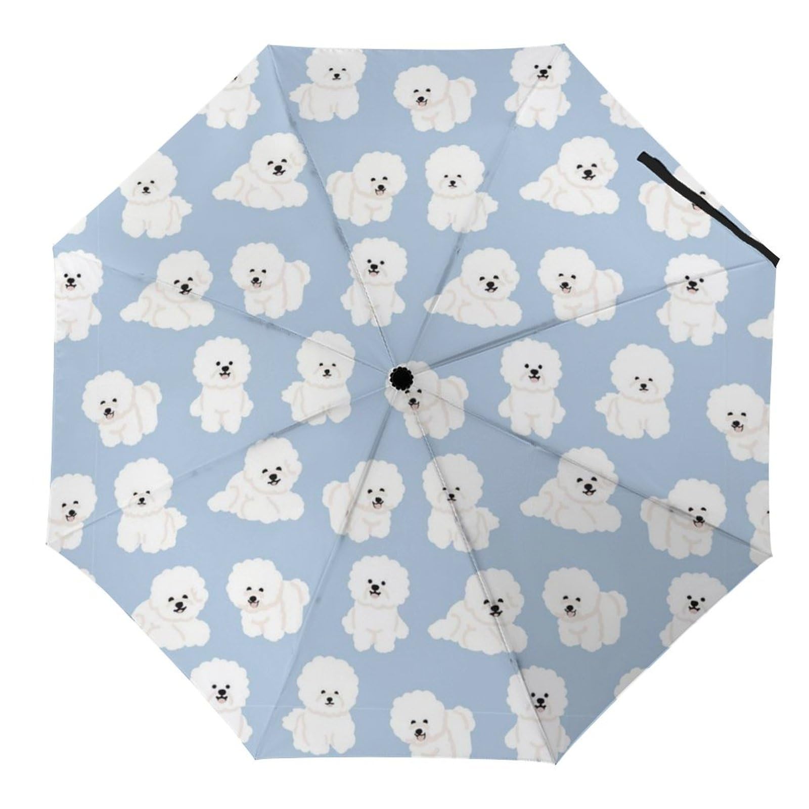 Jiupopular Style Folding Umbrella, Bichon Umbrella, Travel Umbrella For Windproof, Rainproof