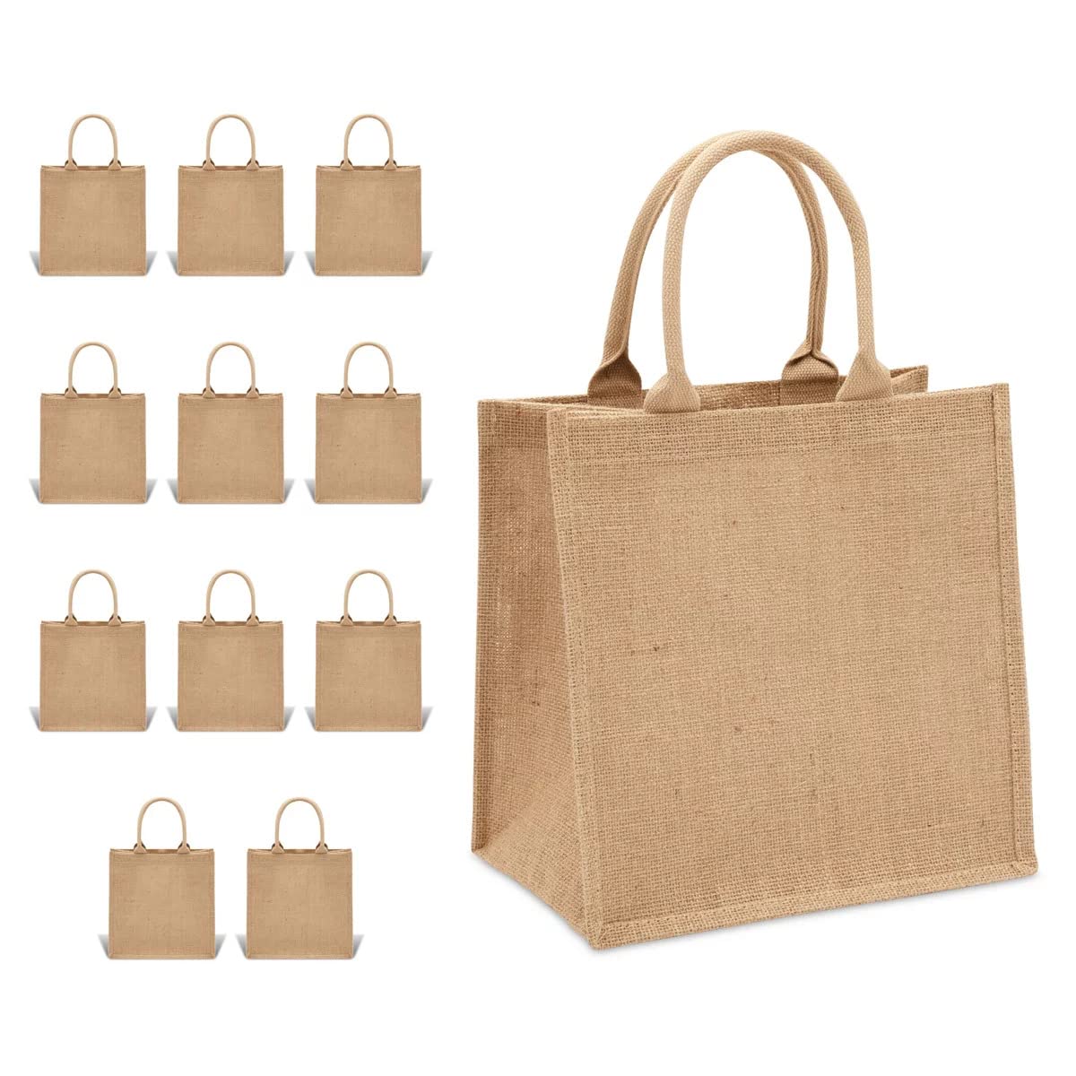 Pack of 12 Eco friendly burlap tote bag 12 inch with zipper