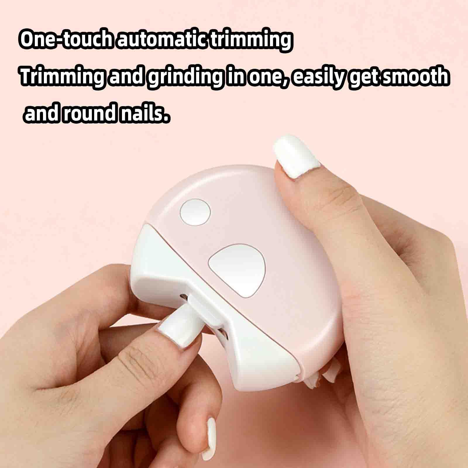 Tagliaunghie Elettrico Uomo Professionale Taglia Unghie Per Piedi Per Mani Elettrico Automatico USB Ricaricabile Silenziosa Evita Che I Trucioli Delle Unghie Schizzino (7X3CM,pink)