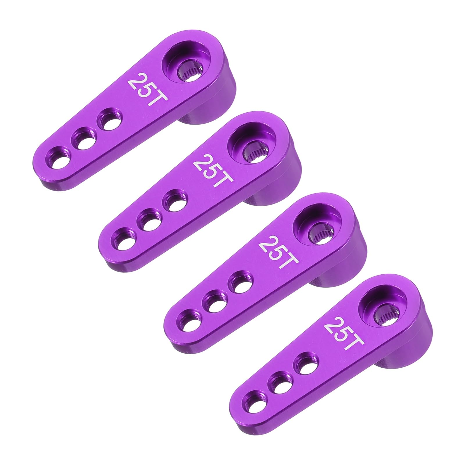 sourcing map Metal 25T Steering Servo Single Arm Horn Purple for RC Car 4 Pcs