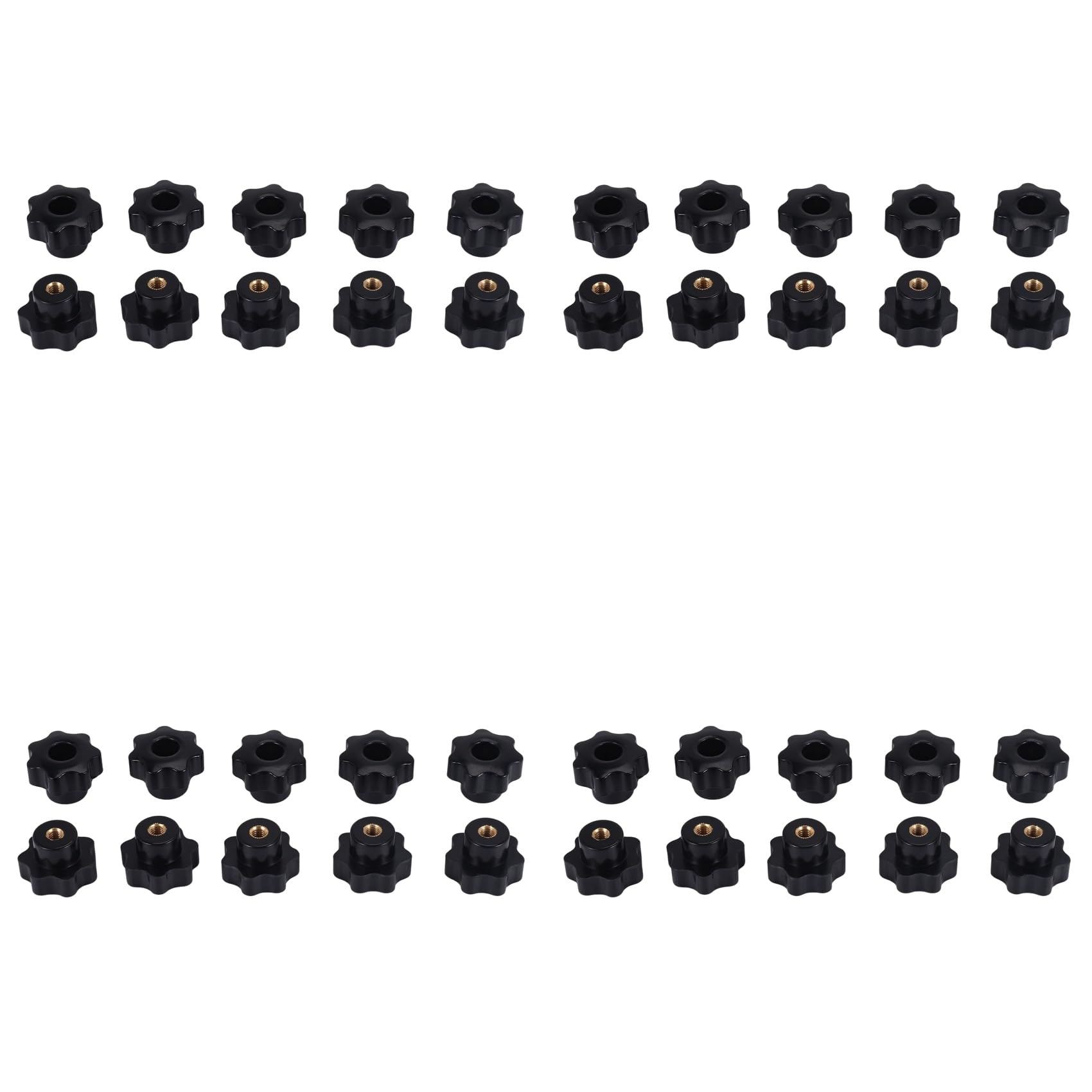 Jnchdghwa Women's Black 40Pcs M6 Knob Screws M6 X 32Mm Threaded Star Head Clamping Knob Grip