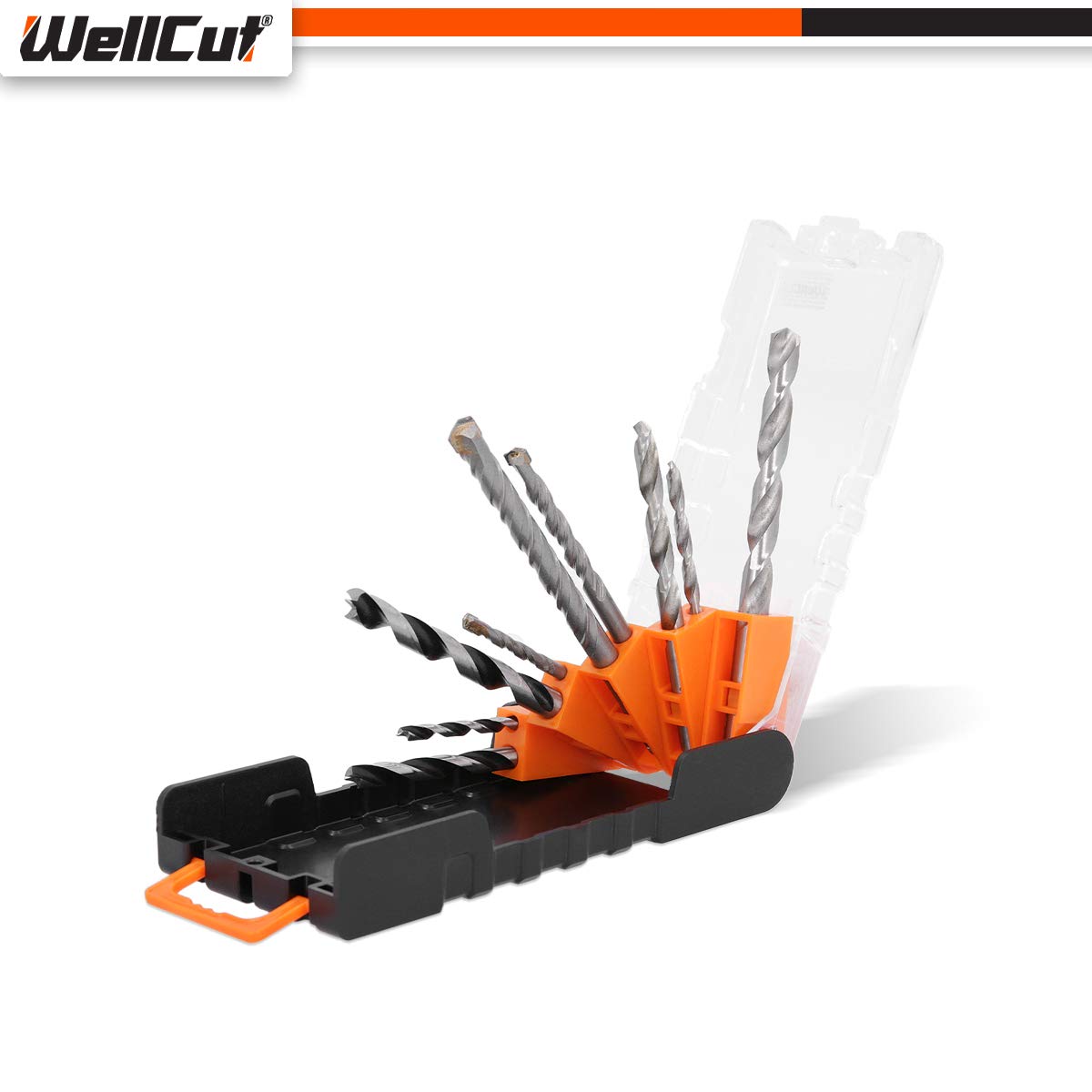 Wellcut - Set di 9 punte da trapano combinate, in valigetta