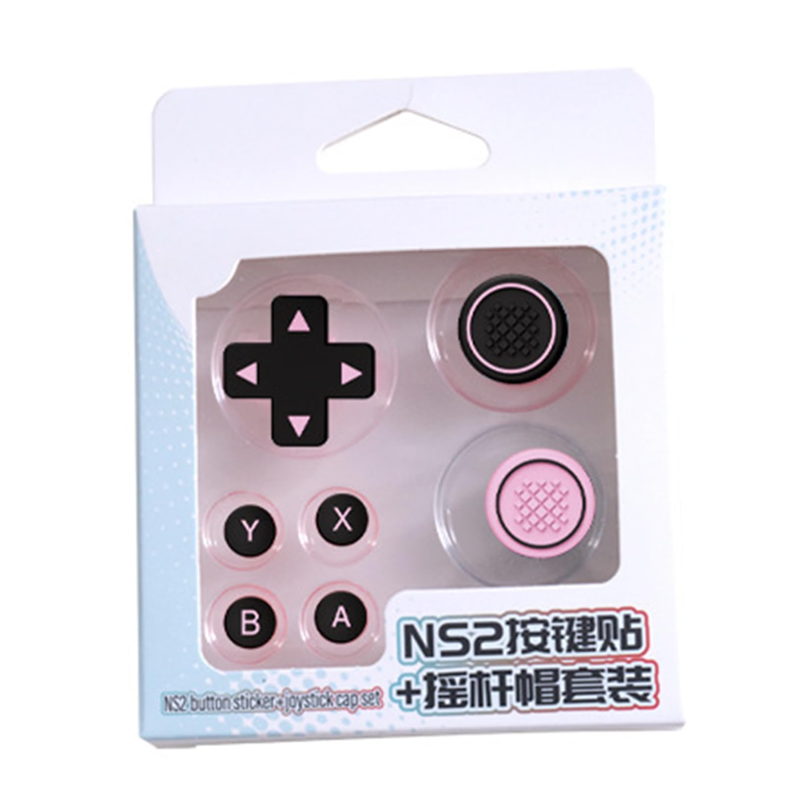 Sisyeuo Joystick Covers ABXY Sticker Skin D-pad Button Stickers Thumb Stick Caps for NS2 Gaming Accessories Silicone Button Covers