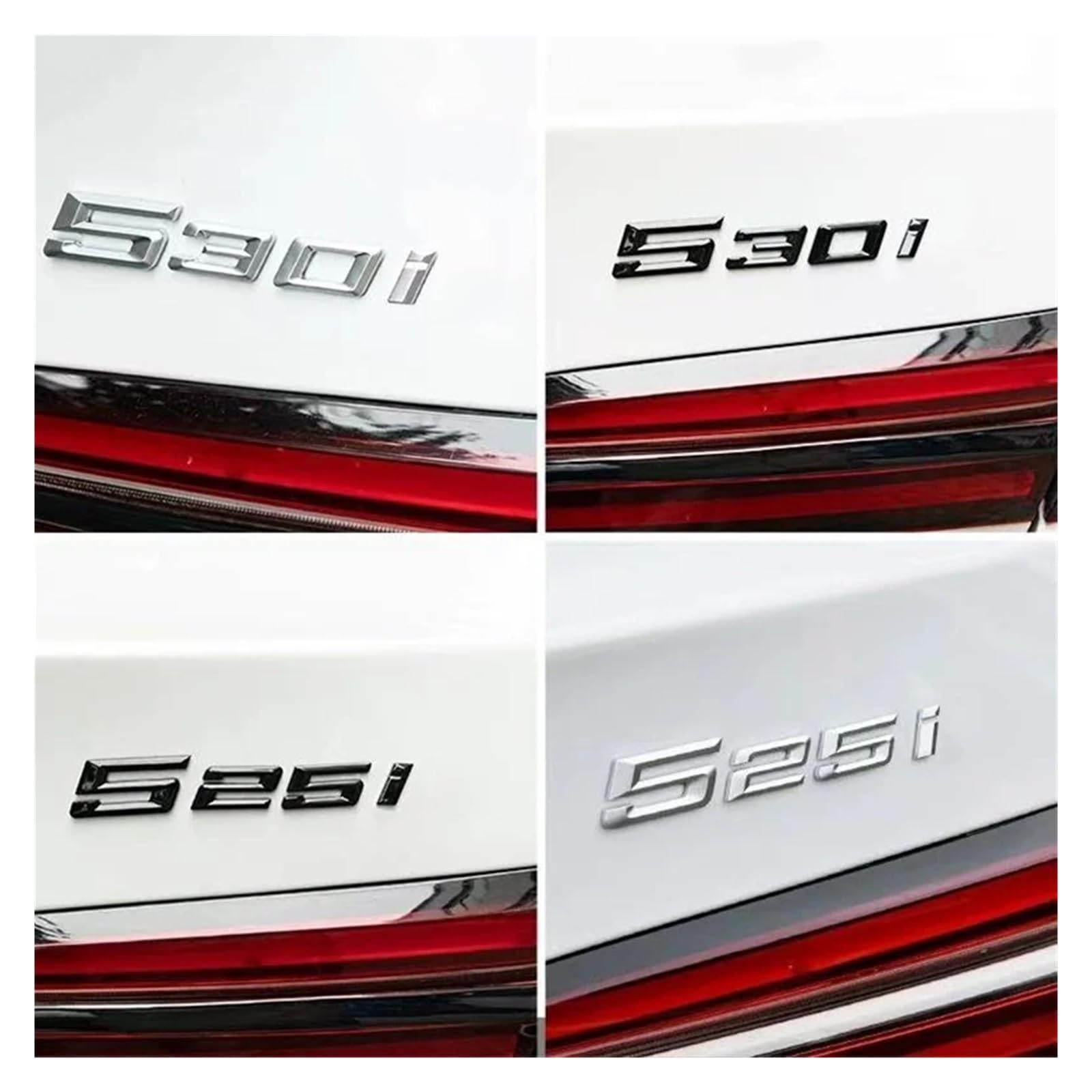 Auto-Kofferraum-Wörter-Abzeichen-Emblem-Aufkleber-Aufkleber for 520i 525i 528i 530i 535i 540i G30 G31 G60 G61 2024 2025(Gloss Black,520i)