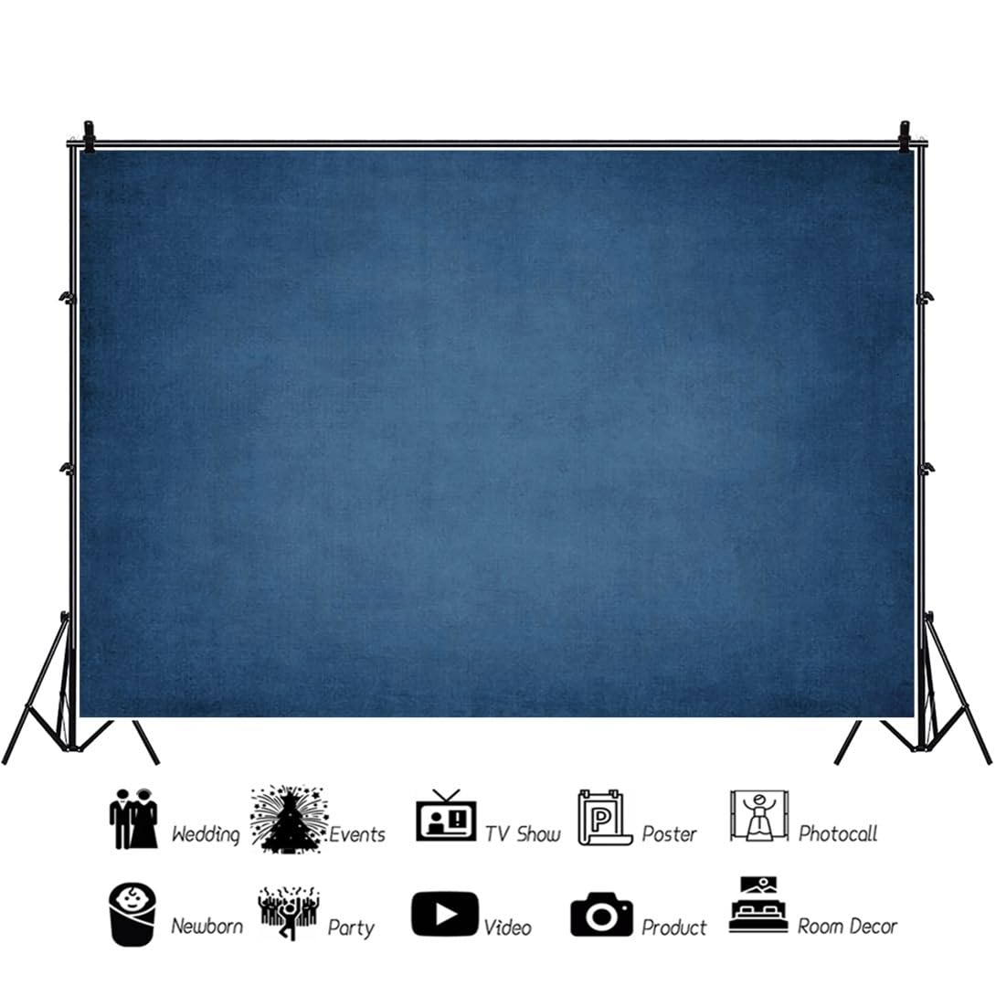 YongFoto 4,5x3m Fondo de fotografía de Color sólido Textura Abstracta Retro Azul Oscuro de la Escuela Fondo fotográfico para Retratos Primer Plano Niños Adultos Bodas Familia Estudio sesiones
