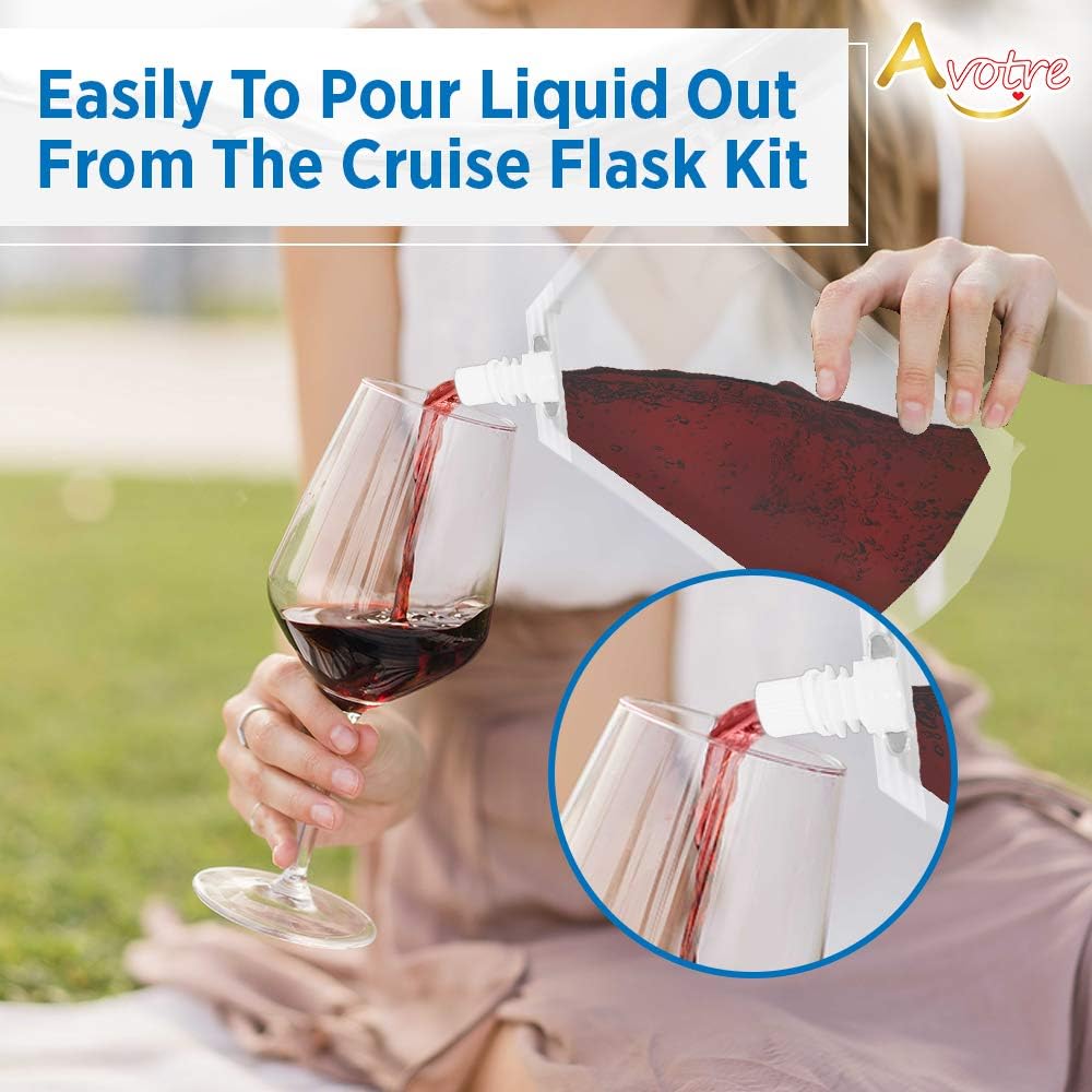 Best Cyber Deals 🔥 Reusable Drink Pouches for Adults by Avotre – Drink Bags Pouches Reusable Secret Flask with Funnel – Concealable and Reclosable Plastic Cruise Flasks for Drinks