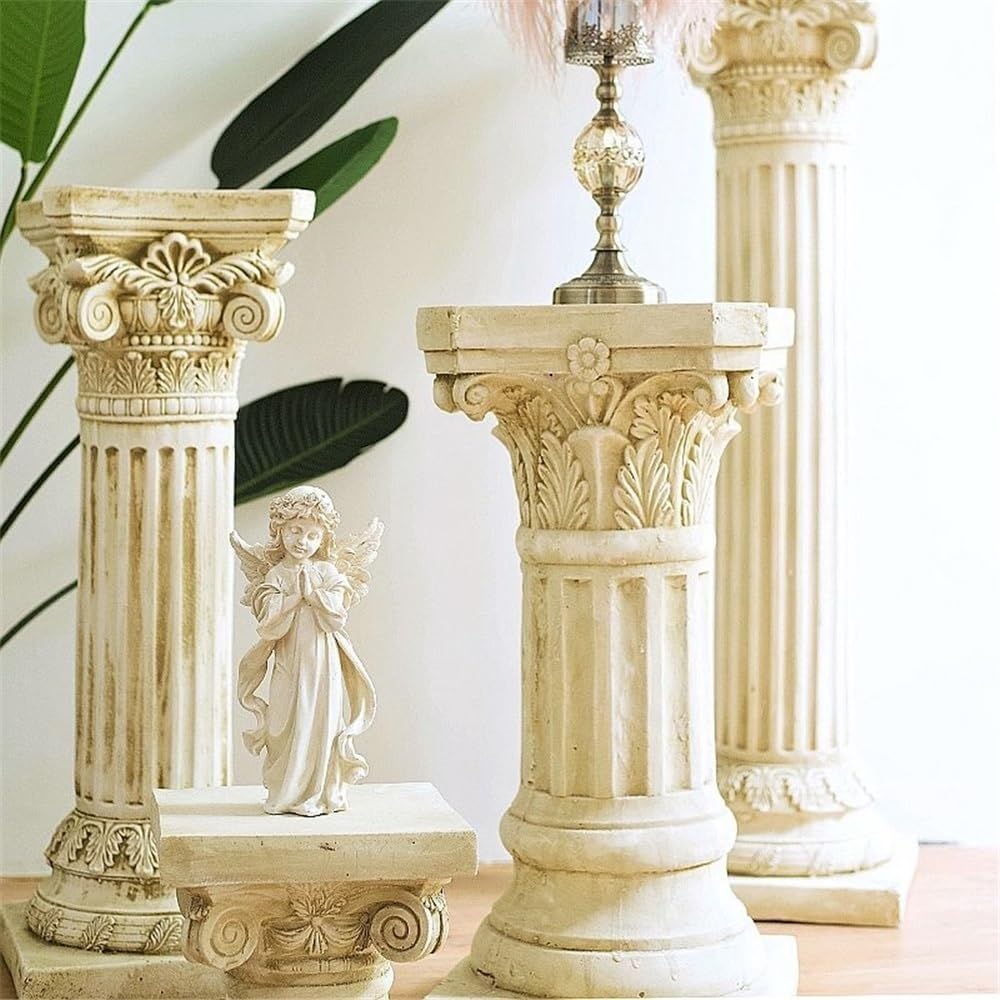 Piedistalli espositivi Colonna decorativa in stile retrò europeo, antica colonna romana, base for espositore da giardino creativa for statue, piante o vasi