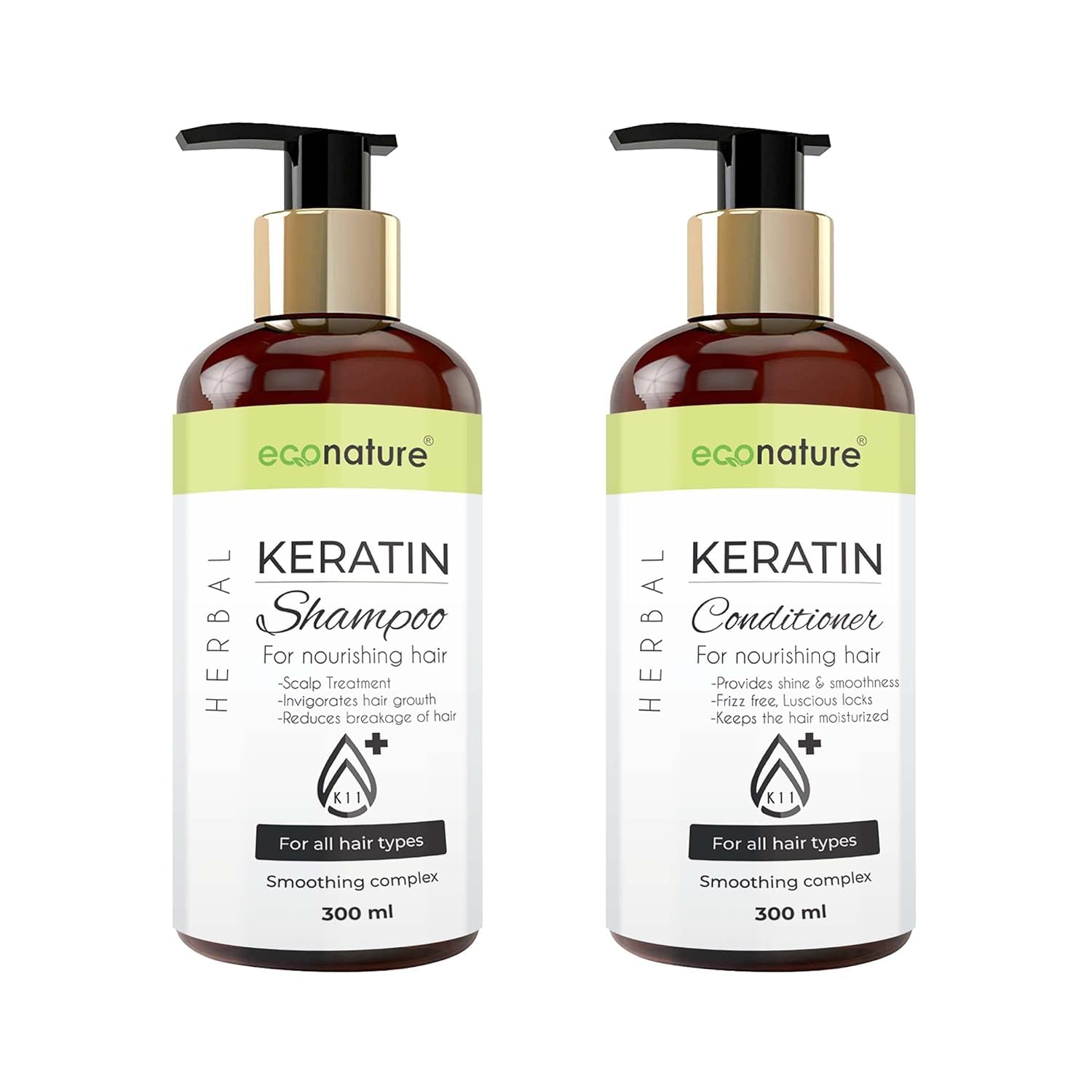 Buy Econature Keratin Shampoo and Conditioner 330ML Invigorating and