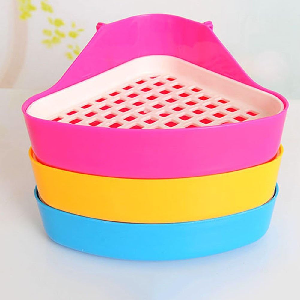 gloednApple 1Pcs Pet Small Rat Toilet, Small Animal Hamster Guinea Pig Litter Tray Corner Color Random