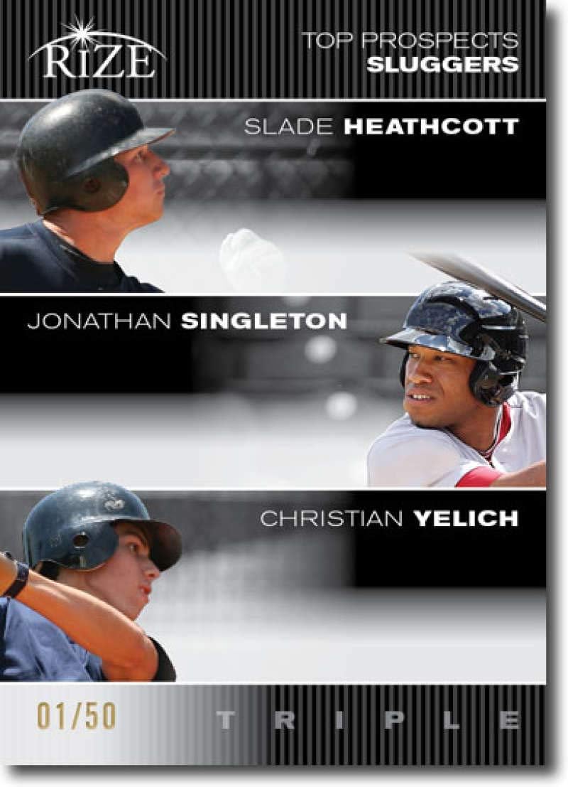 2012 Leaf Rize Draft Black Top Prospects Triple #WM-NC-MS Wil Myers/Nick Castellanos/Miguel Sano Twins Power Hitters (Rookie/Prospect Insert Paragon Card) MLB Baseball Card /50 NM-MT