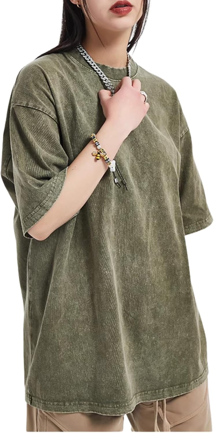 Aelfric Eden Mens Cotton T-Shirts Oversized Unisex Short Sleeves Wash Baggy Casual Tees Workout Solid Summer Tops - Image 3