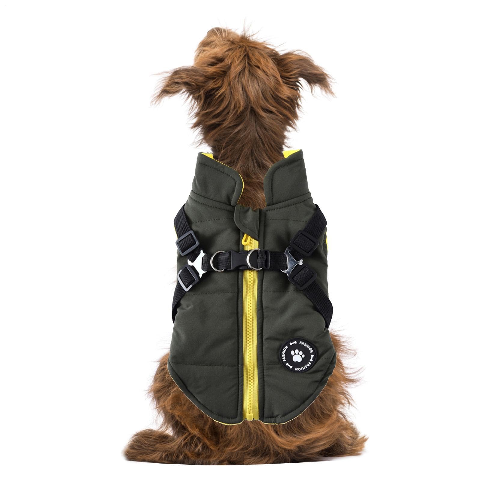 Dog Coat with Harness | Warm Winter Jacket for Small Dogs | Waterproof & Windproof Puppy Vest with | Adjustable Cold Weather Coat for Dogs & Cats | Reflective for Safety