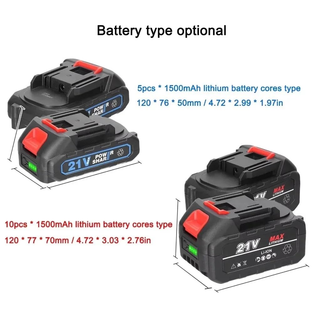 Batteria Ricaricabile Agli Ioni Di Litio Ad Alta Potenza 21V 20V 18V Con Indicatore Di Capacità, Compatibile Con Makita, BL1830 BL1840 BL1850 Utensile Elettrico(1 Battery)