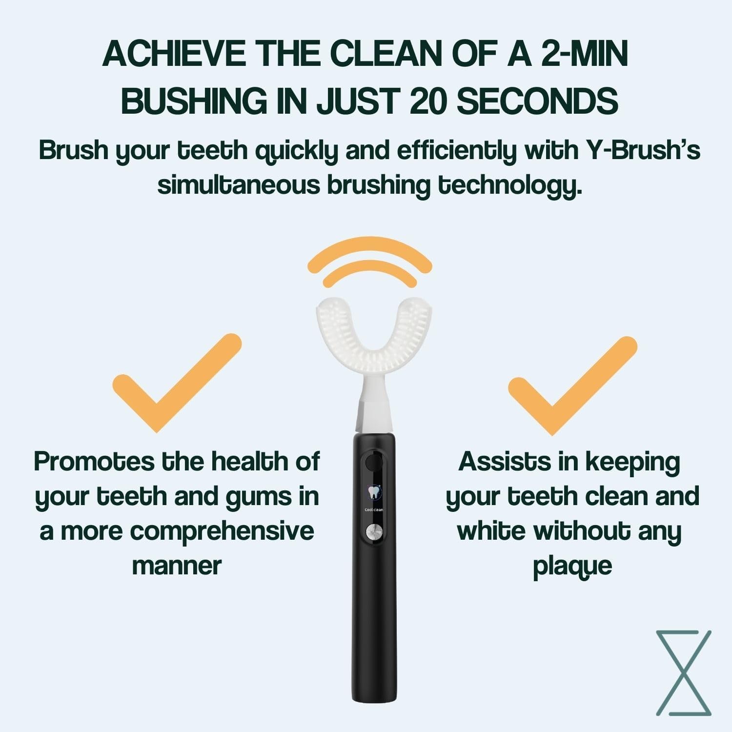 Y-Brush Ultra Premium - Sonic Toothbrush 6 Brushing Modes - 6-Month Battery with USB-C, Advanced Plaque Removal, Whitening Technology, Clinically Proven - Adult