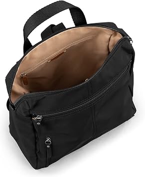 the sak Women's Recycled Esperato Backpack in Nylon, Spacious Bag with Adjustable Back Strap, Black II, One Size,109307