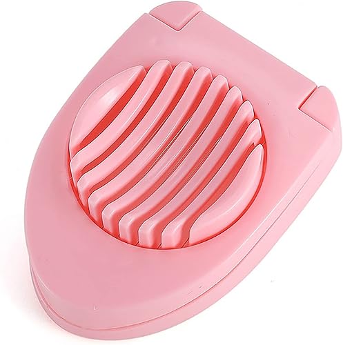 LIJX Utensilios de cocina para huevos duros, multiusos, seguro, duradero, de acero inoxidable, cortador de huevos (color rosado)