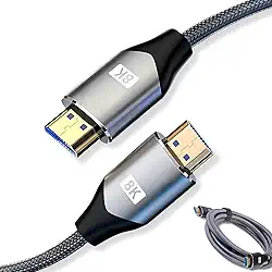 Cabo HDMI 2.1 8K 2m Ultra Rápido 48Gbps | HDR10 eARC VRR | Compatível com TV 4K, Monitor Gamer, Projetor, PC | Conector Banhado a Ouro e Cabo Reforçado