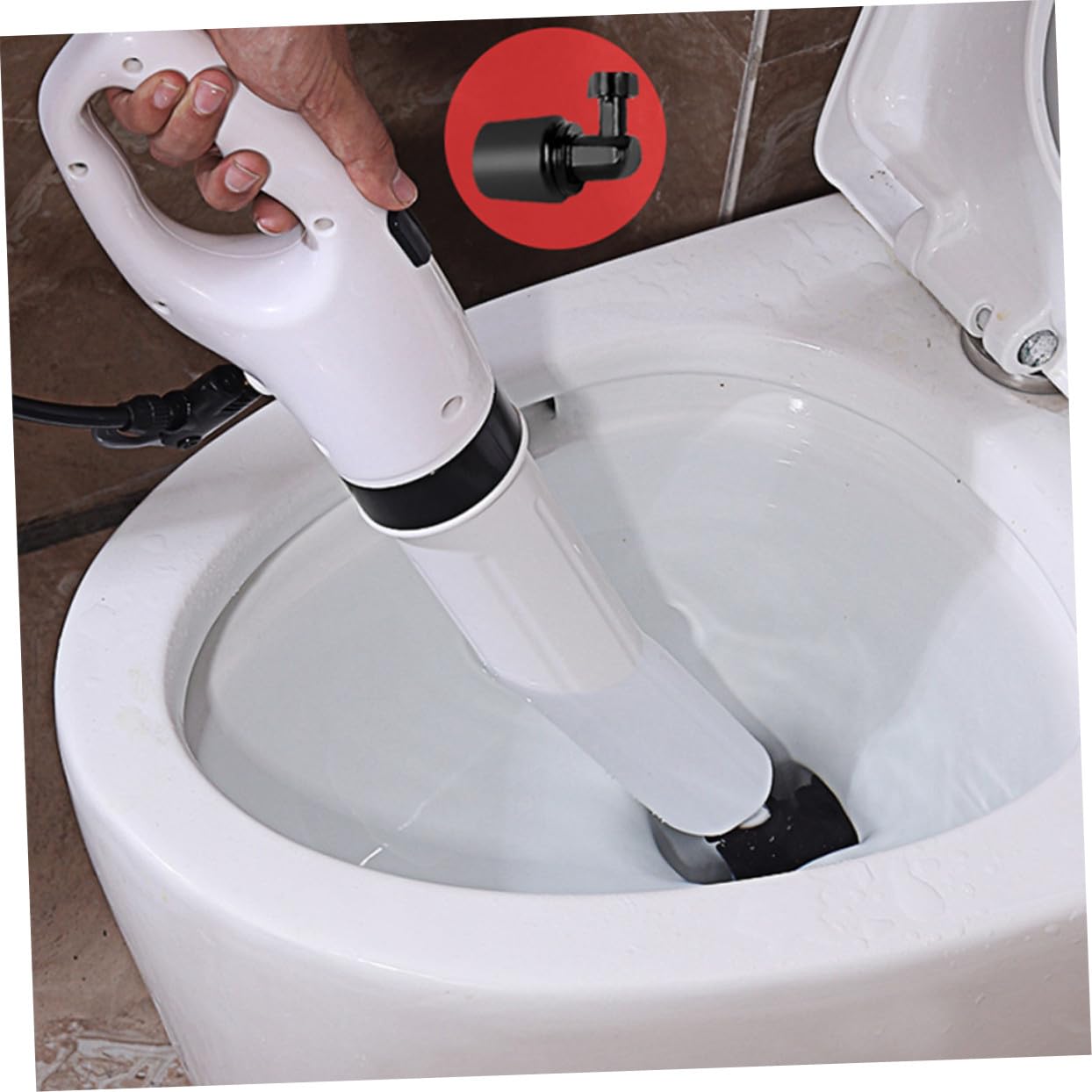 Ventouse de Toilette en Plastique Blanc à Tête Flexible pour Déboucher