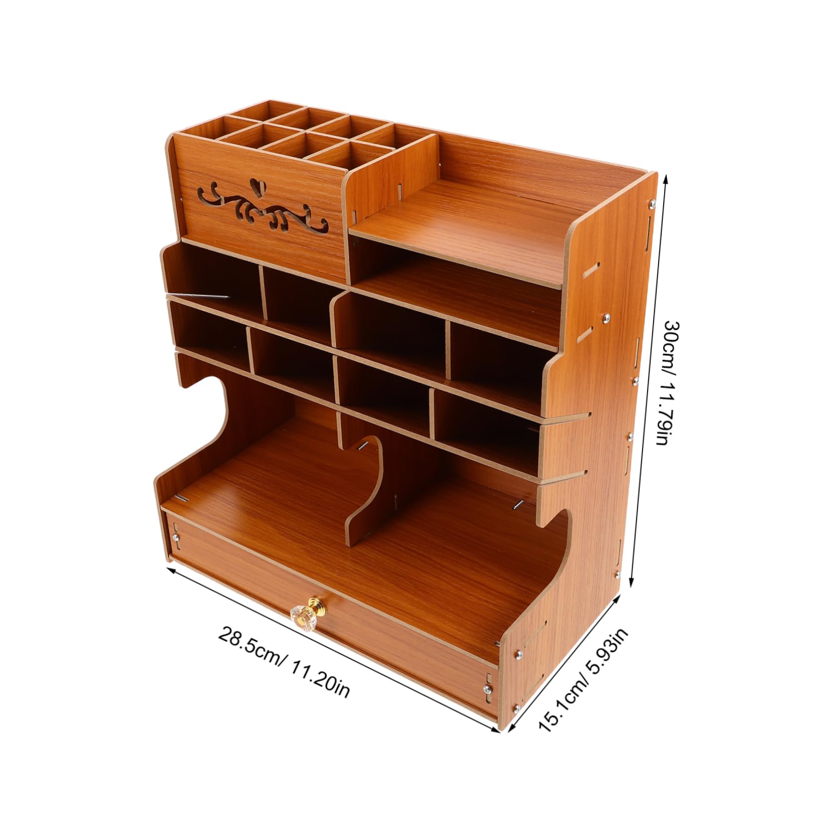 VILLCASE Portapenne in Legno con Scomparti Multipli per Scrivania Organizer da Ufficio per Penne Matite e Cancelleria Contenitore per Penne in Legno