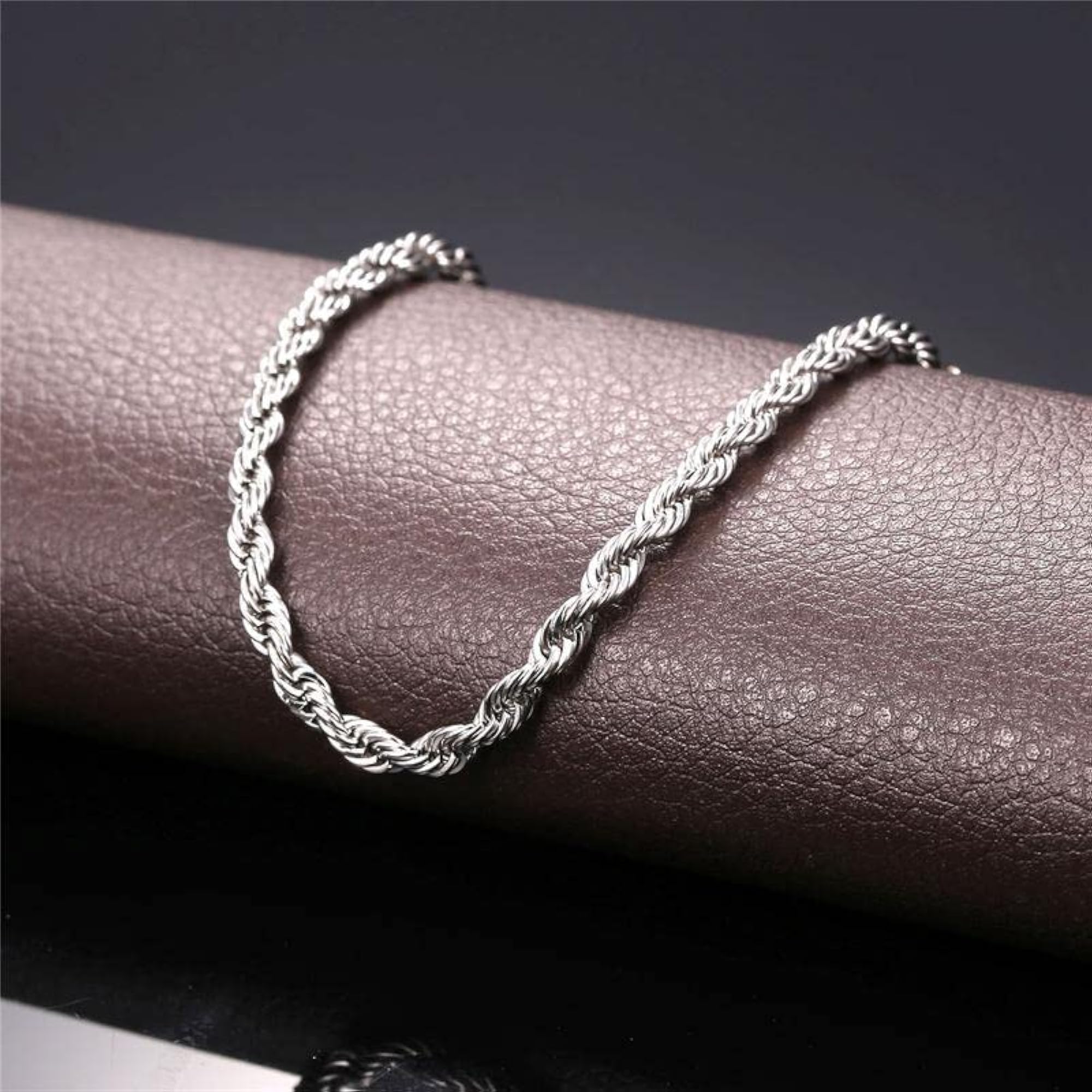 Men's Stylish Long Platinum Locket Pendant Necklace