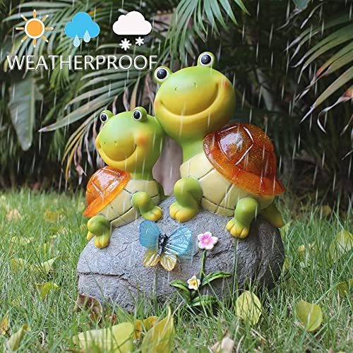 Mffire Solar Animal Light, Garden Turtle Statue With Solar Light, American Village Turtle On The Rock Landscape Yard Lawn Patio Pond Rockery Decoration Night Light #TOP2
