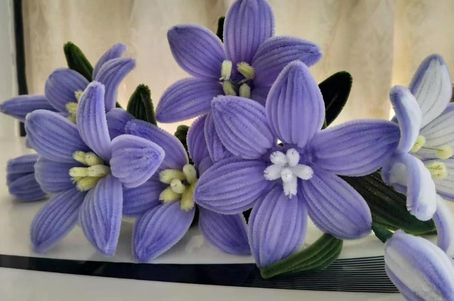 YOOTOM 400PCS Chenille Stems Pipe Cleaner Flower Kits for 12 Purple Lily Bouquets Making, Chenille Stems Flower Creation