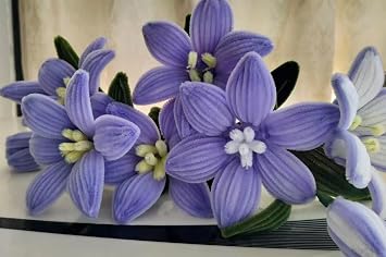 YOOTOM 400PCS Chenille Stems Pipe Cleaner Flower Kits for 12 Purple Lily Bouquets Making, Chenille Stems Flower Creation