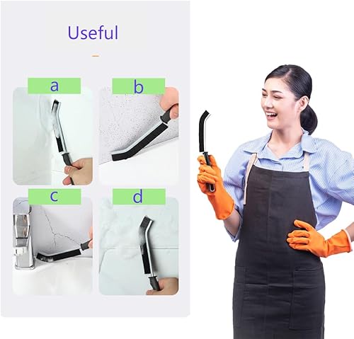 Miniatura 4 de Cepillo de limpieza de hendiduras de cerdas duras, cepillo de limpieza de esquinas para juntas profundas de azulejos, duchas, bañeras, cocinas,