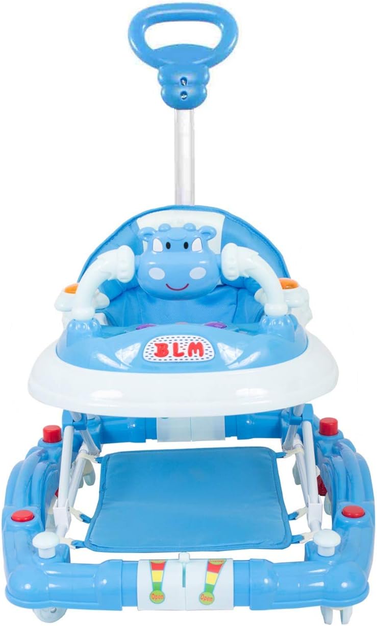 GoodLuck Baybee Galaxy Round Kids/Baby Walker with 3 Position Height Adjustable Baby Activity Walker for Babies Enjoying Play Toys & Activities Boys & Girls Age 6 Months to 2 Yrs (Light Blue)