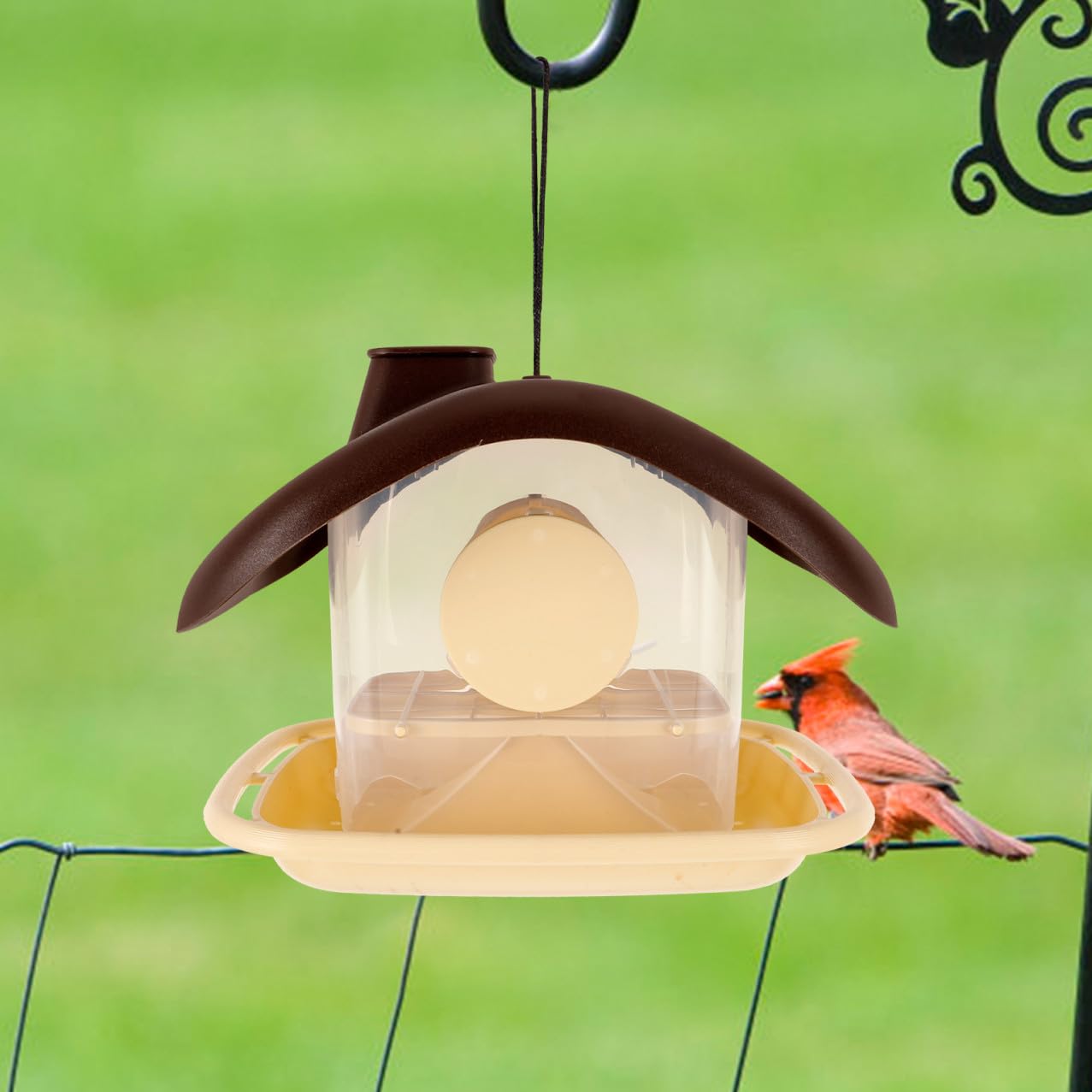 Happyyami 2stücke Hängender Vogelfutterspender Für Balkon Und Garten Wasserdichter Halautomatischer Futterhalter Für Wildvögel Zur Dekorativen Gestaltung Ihres Außenbereichs