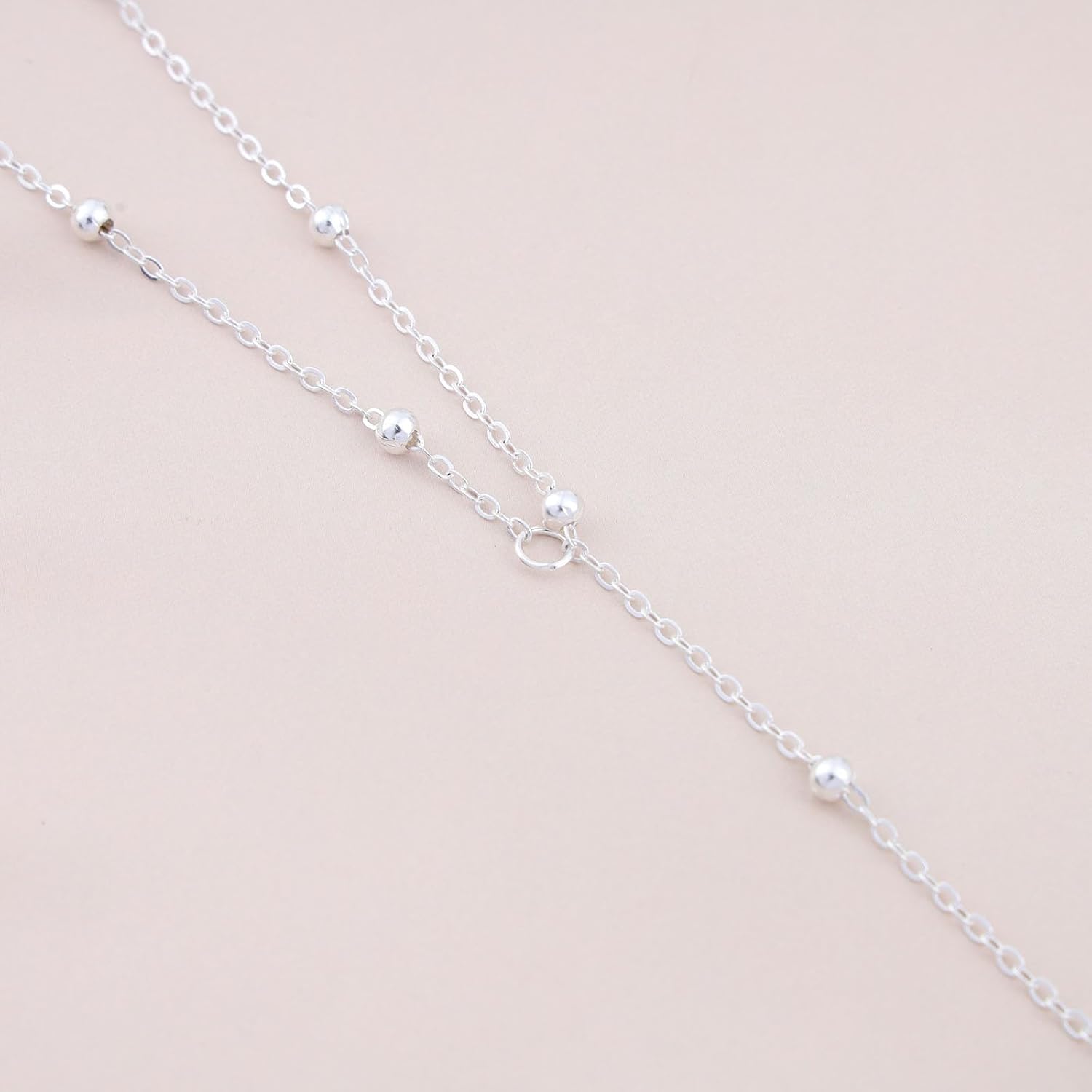 Vintage Long Chain Drop Y Necklace Long Ball Chain Necklace Boho Chian Y Lariat Necklace Silver Thin Chian Choker Necklace Jewelry for Women - Image 6