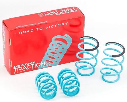Godspeed LS-TS-BW-0006 Traction-S Performance Lowering Springs, Reduce Body Roll, Improved Handling, Set of 4, compatible with BMW 3 Series 1999-2005 Does not fit Xi Models E46