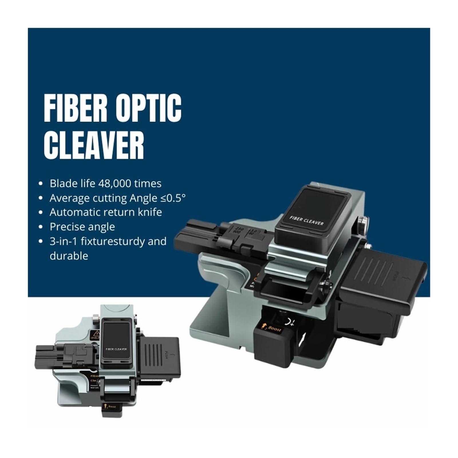 Cuchilla de fibra óptica, Cuchilla de fibra óptica de alta precisión negra BL-G8, herramienta de corte de cable de fibra óptica con conexión en frío y fusión en caliente, cuchilla de 16 caras FTTH