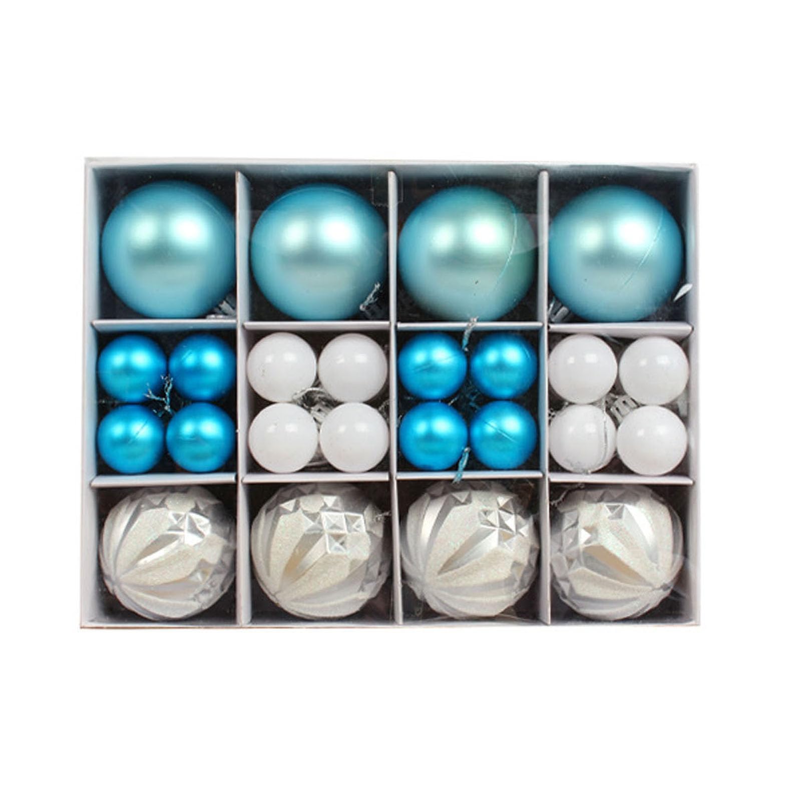 Kalttoy 40Pcs Christmas Baubles Shatterproof Balls Tree Decoration Ornaments Bright Electroplating Tree Pendants Christmas Ball Ornaments Set Shatterproof