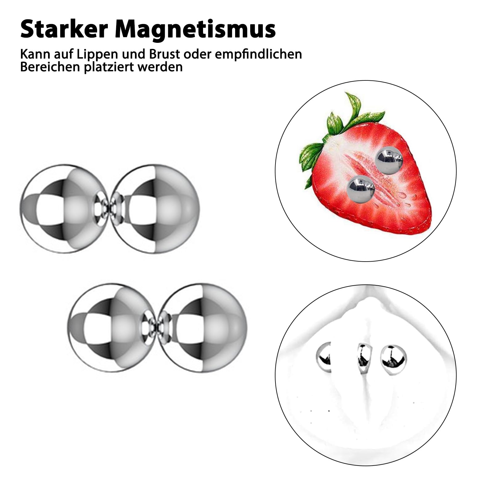 Tétons Stimulation 2 Suceurs Mamelons + 4 Pinces à tétons Boules Magnétiques,Sex toys Vagin Clitoris Ventouse Tire-lait Torture jouets sexuels pour Femmes Couples
