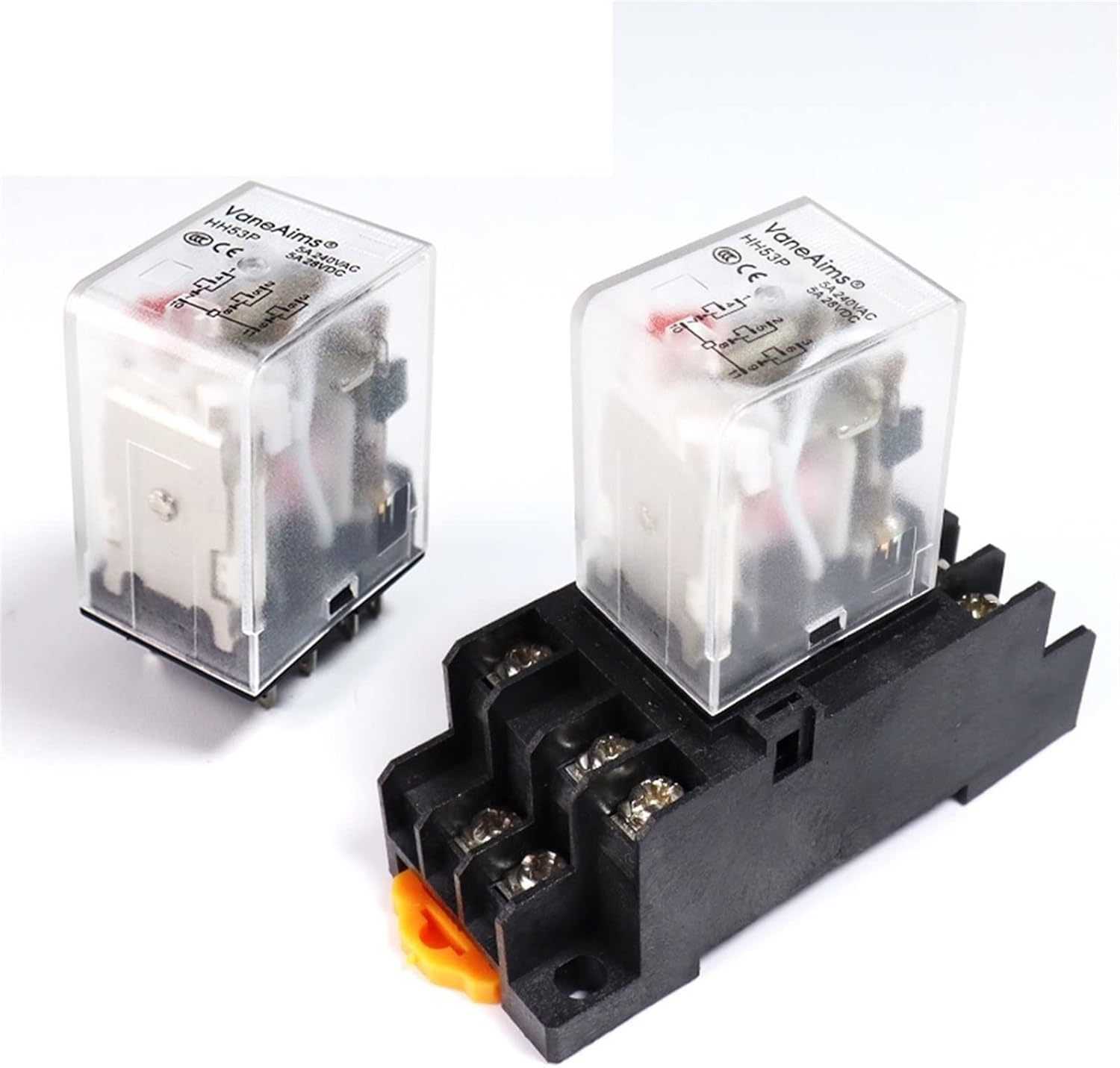 Intermediate Electromagnetic Relay HH53P MY3N contactor AC220V24V12V DC110V 5A Equipment Accessories with Base 11pin(Dc,24V)
