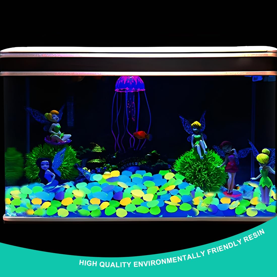 GXGM 300 piedras luminosas, piedras decorativas, piedras de jardín con luz o energía solar, adecuadas para acuarios, macetas, jarrones, exteriores, césped, pasarelas