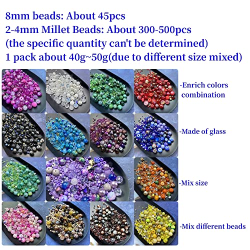 Assorted Glass Resin Beads Cracked Gravel Millet Beads Multi Size Colors Smooth Spacer Beads For Bracelets Necklace Earring Diy Jewelry Making Craft (Deep Purple Series) #TOP5